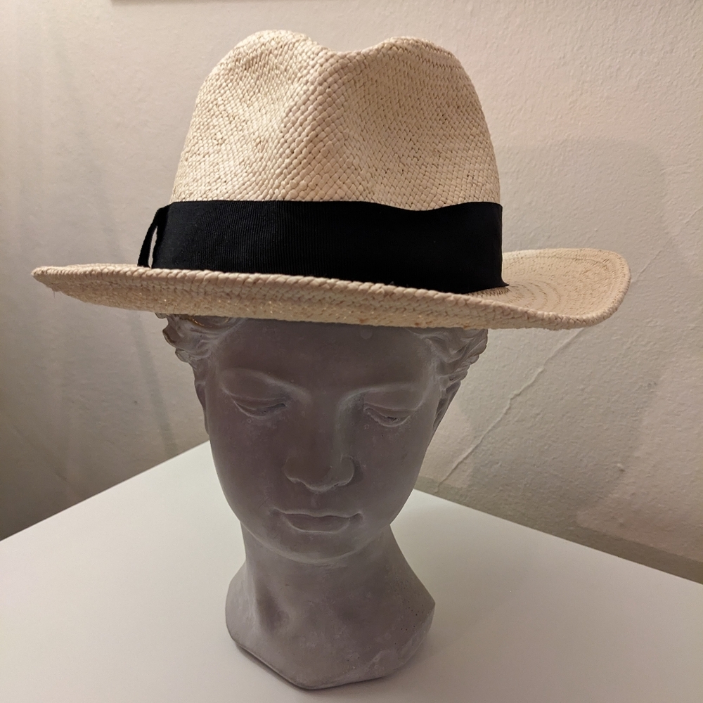 Stylish Cream Fedora Hat with Black Band